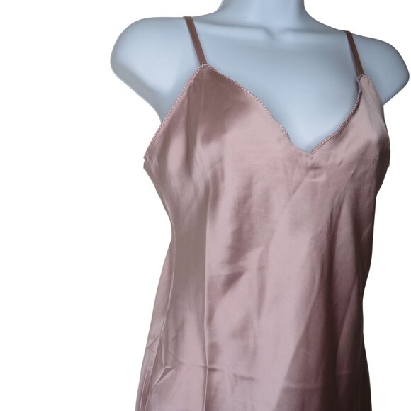 New SilkSilky Womens 100% Silk Pink Slip Dress Adjustable Straps Size Small - Picture 4 of 10